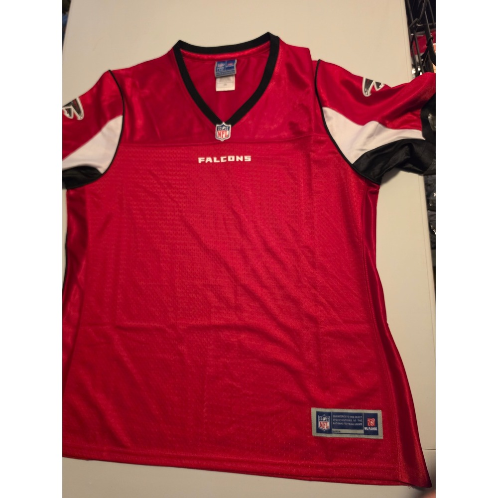 NFL Pro Line Atlanta Falcons Womens Jersey‎ Red Mesh V-Neck Size Large NWT
